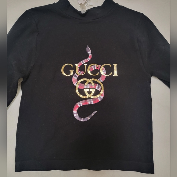 Black GG Inspired Crop top - Picture 3 of 5